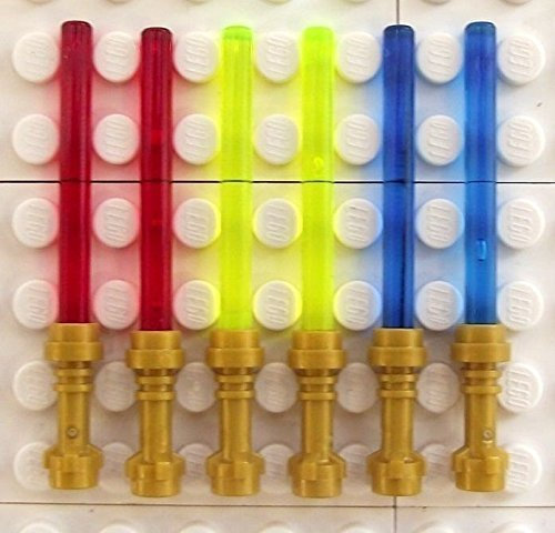 LEGO Star Wars - 6X Lightsaber in 3 Colours and Pearl Gold hilts