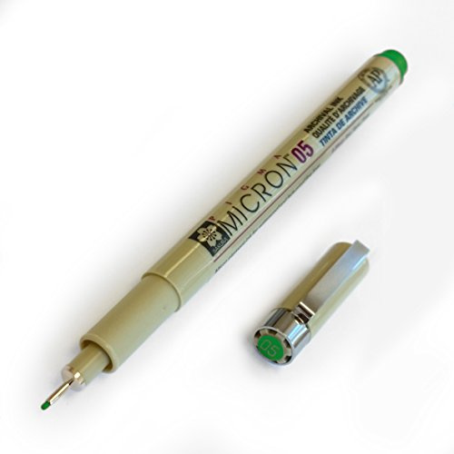 Sakura Pigma Micron – Pigment Fineliner – 0,5 mm – Grün [3 Stück]