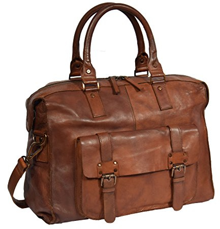 Real Leather Holdall Weekend Bag Rust Brown Vintage Travel Cabin Overnight Bag - Bali