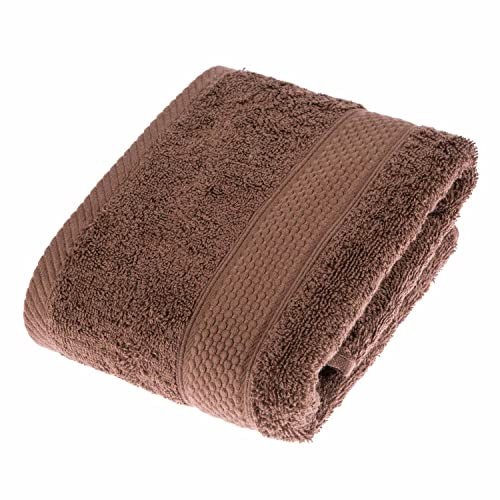 HOMESCAPES Serviette de Toilette en 100% Coton Turc - Ultra Doux et Absorbant - 500 g/m² - Chocolat - 50 x 90 cm