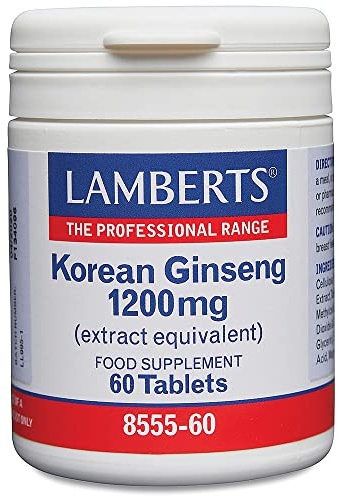 Lamberts Korean Ginseng 1200mg 60 Tablets – Standardised Panax Extract – High Strength Ginseng