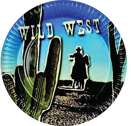 PARTYRama Wild Western Thème 23 cm Papier Assiette – Lot de 6
