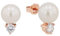 Amor Ohrstecker 925 Sterling Silber Damen Ohrschmuck, mit Zirkonia synth., mit Süßwasserzuchtperle, 1,4 cm, Roséfarben, Kommt in Schmuck Geschenk Box, 9179794