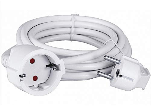 HEITECH Schuko Verlängerungskabel 5 Meter Kabel - Verlängerung mit Kindersicherung für den Innenbereich IP20