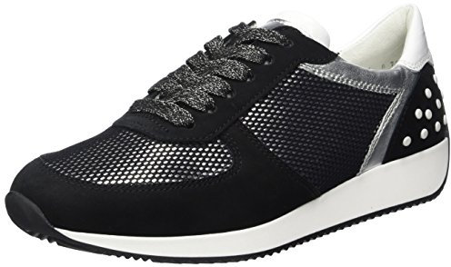 ara Damen Lissabon Sneaker, Schwarz (Schwarz,Silber/Weiss), 40 EU (UK:6,5)