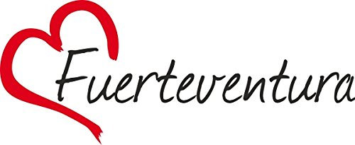 Werbetechnik Sotirios Papoutsis Auto Aufkleber FUERTEVENTURA Herz Insel Spanien ca.6x16cm konturgeschnitten