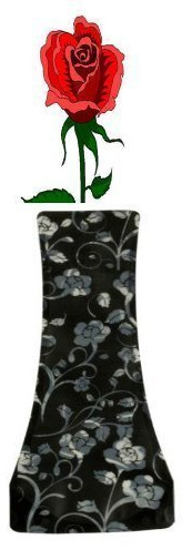 Faltvase Blumenvase aus bedruckter, Dicker Kunststofffolie ist flexibel und sogar einrollbar Farbe schwarz mit Rosenmuster von Mr.Krieger