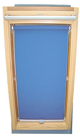 Hochwertiges Abdunkelungsrollo Rollo für Velux DKL/RHL-EP GGL,GPL,GHL,GTL,GXL,GDL 606 mittelblau // Verdunkelungsrollo/Verdunkelungs-Rollo/Fensterrollo