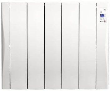 Haverland WI9 - Radiateur électrique à haute inertie en fonte d'aluminium (connectable)*, auto-programmable, 1400 W, utilisation +6h/jour, +/- m², Blanc