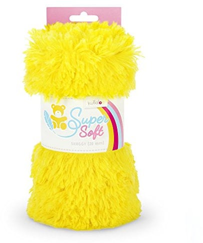 kullaloo Supersoft Zottel Plüsch Shaggy, spielzeugtauglich, 20 BZW. 30mm Florlänge (gelb)