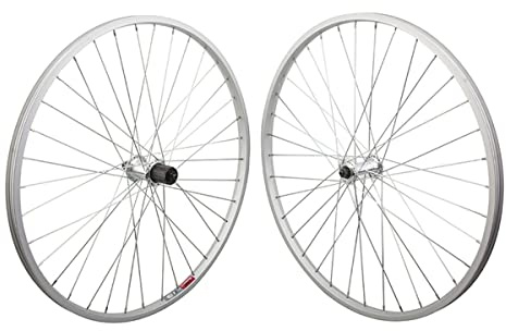 WheelMaster Front and Rear Bicycle Wheel Set 26 x 1.5 36H, Alloy, Quick Release, Silver