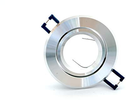 PORTAFARETTO ORIENTABILE ALLUMINIO LUCIDO/SATINATO SUPPORTO PER FARETTI 50 MM DA INCASSO (connettore non incluso)
