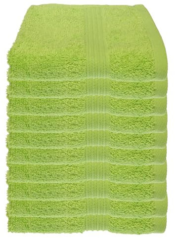 Julie Julsen 10er Pack Gästetuch 23 Farben erhältlich weich und saugstark 500gsm Öko Tex Apfelgrün 30 x 50 cm