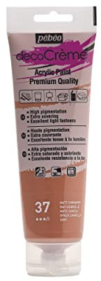 Pébéo Peinture Acrylique Texture Crème pour la Décoration - Finition Mate - 120 ML - Cannelle 14 x 4,5 x 6,5 cm