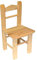 Acan Tradineur - Silla Infantil, Madera Natural, Respaldo de Pico, Altura del Asiento 23 cm, Silla para niños sin Tratar con reposapiés, 45 x 23,5 x 22,5 cm