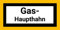 Gas-Haupthahn Schild/Aufkleber aus PVC-Folie selbstklebend, 20 x 10 cm