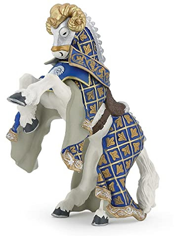 Papo 39914 Blue weapon master ram horse MEDIEVAL-FANTASY Figurine, Multicolour