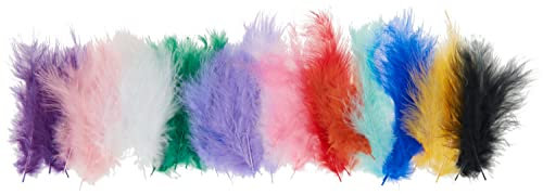 7g Flausch-Federn Deko 10-15cm lang bunt Marabufedern feathers Feder basteln