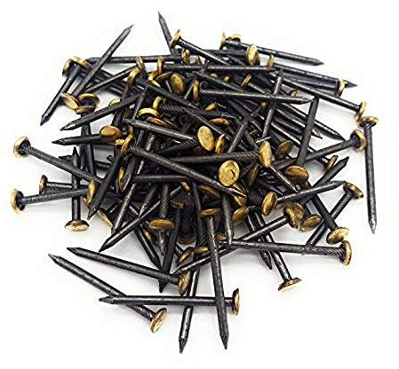 Merriway® BH00085 (40 Pcs) Tempered and Hardened Picture Hook Pin with Brass Head - Pack of 40 Pieces