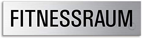 Schild Fitnessraum Türschild aus Edelstahl 160x40 mm selbstklebend Nr.8441