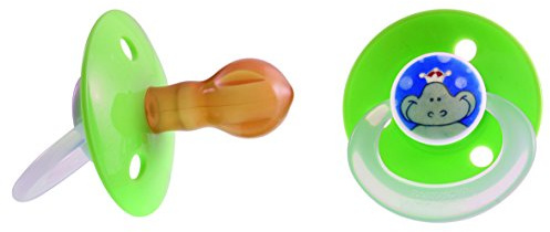 Poupy 134/2.6 Schnuller aus Naturkautschuk, Kirsche, 2 Stück, verschiedene Farben