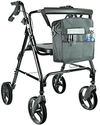 Rollator Bag by Vive - Wheelchair Bag for Use With Rolling Walkers & Transport Chairs - Disability Equipment for Handsfree Storage - Vive Guarantee by VIVE