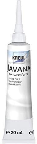 Kreul 815720 Javana - Pittura per tessuti, tubetto da 20 ml con ugello fine, colore: Bianco