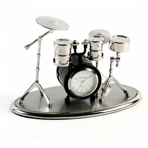 Widdop Bingham Black Drum Set Miniature Clock
