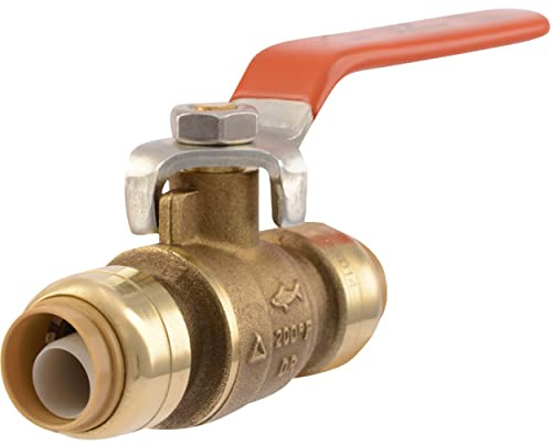 SharkBite 22222-0000LF Brass Push Ball Valves, 1/2