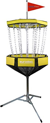 eurodisc Discgolf Korb CHAINWALKER Farbe: GELB Disc Golf Target | Höhe: 140cm | Tragbar, mobil, leicht und zum Zusammenfalten | Inkl. Tragetasche