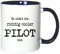 Mister Merchandise Kaffeetasse Becher So Sieht EIN richtig Cooler Pilot aus, Farbe: Weiß-Blau