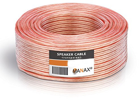 MANAX® Lautsprecherkabel 2 x 0,75mm² transparent 50,0 m Ring