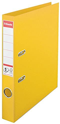 Esselte No. 1 Ordner, A4, 5cm Rückenbreite, aus robustem Kunststoff, gelb, 10er-Pack