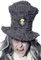 Smiffys Halloween Zylinder Totengräber, Grau, mit Totenkopfemblem