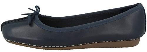 Clarks Women's Freckle Ice Ballet Flats, Navy Leather, 3.5 UK