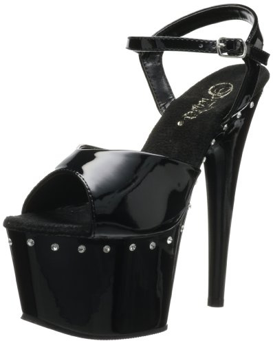 Pleaser Damen Adore-709LS Plateausandalen, Schwarz (Schwarz), 42 EU