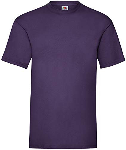 Fruit of the Loom Men's Valueweight Short Sleeve T-Shirt, Purple, Large