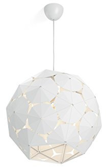 Philips 4091421PN myLiving Pendelleuchte Corkwood 60 W, Plastik, E27, weiß, 52 x 52 x 20,6 cm [Energy Class G]