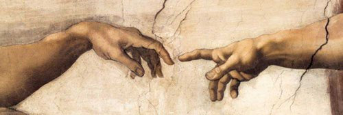 Michelangelo Creation Hands Slimposter 91,5x30,5 cm