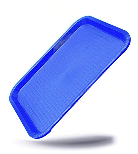 Kerafactum Práctica bandeja para servir, bandeja para vasos, antideslizante, 41,5 x 31 cm, apilable, color azul
