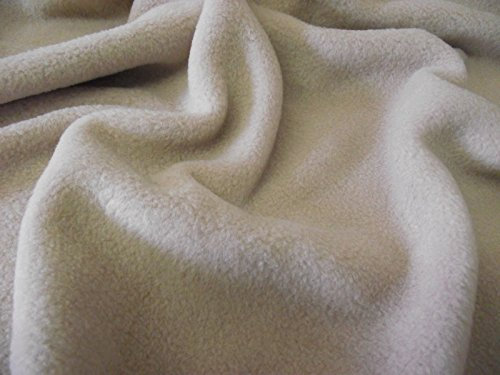 Qualität Anti Pil Polarfleece Stoff Material - Beige Braun - Beige, 1Mtr - 150cmx100cm