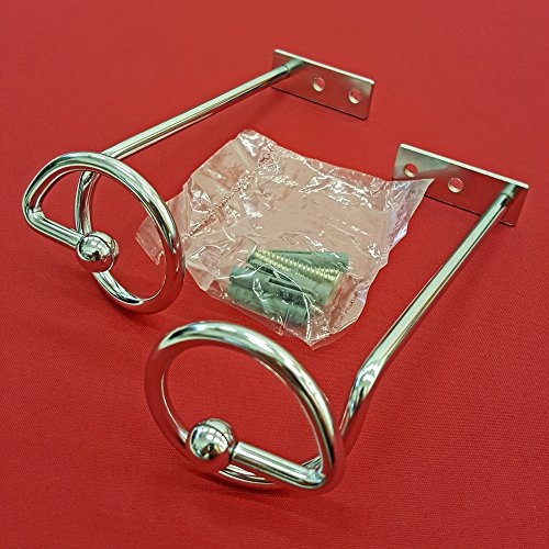 Easy-Shadow - 2 Stück Drapierhaken verchromt für Vorhänge Querbehänge - Haken zur Dekoration von Stores inkl. Montagematerial - verchromt