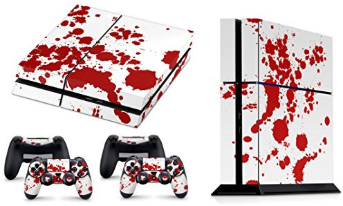 Skins4u® Playstation 4 PS4 Skin Design Folie Aufkleber Vinyl Sticker Set + 2 PS4 Controller Skins - Blood