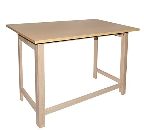 Aranaz - Mesa Estudio Tapa Plegable Haya Sin Barniz, 100 x 60 cm