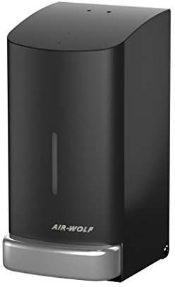AIR-WOLF Seifen- und Desinfektionsmittelspender, 0,8 Liter, Edelstahl mattschwarz, Serie Alpha
