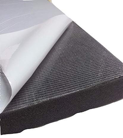 Glatt Schaumstoff Mit Selbstklebend Dämmung Schallschutz (100cm x 50cm x h)Schwarz (100x50x4, Anth/ Schwarz)