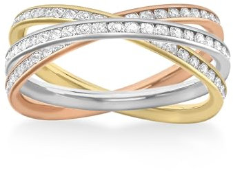 CARISSIMA Damen-Ring Gold 9 Karat (375) Tricolor Zirkonia 52 (16.6)