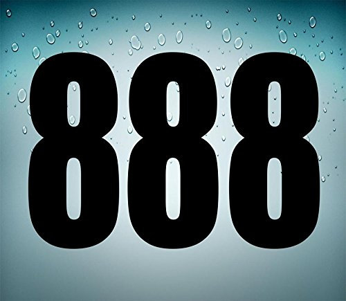 Akacha - 3 x Adesivi per Auto, Moto, con Numero 8, Colore: Bianco