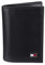 Tommy Hilfiger Men's Genuine Leather Slim Trifold Wallet with ID Window, Oxford Black, One Size