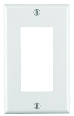 Leviton 1-Gang Decora/GFCI Wallplate, Standard Size, Thermoset, Device Mount, 80401-W, White